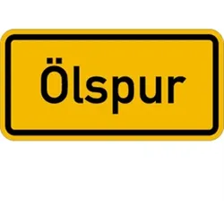 Schild Ölspur, Aluminium, reflektierend RA1 (Typ 1), 600x300 mm
