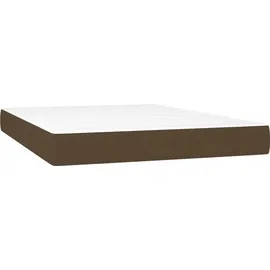 vidaXL Boxspringbett mit Matratze & LED Dunkelbraun 140x200 cm Stoff