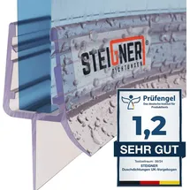 STEIGNER Duschdichtung, 40cm, Glasstärke 3,5/4/ 5 mm, Vorgebogene PVC Ersatzdichtung für Runddusche, UK13
