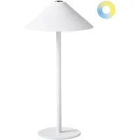 Beliani Kabellose LED Tischlampe FRANCOLI mit Dimmer Metall Weiß