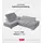 bromarkt Ecksofa, ANTON Schlaffunktion Bettkasten L-Form 275x202x90cm Grau - Grau