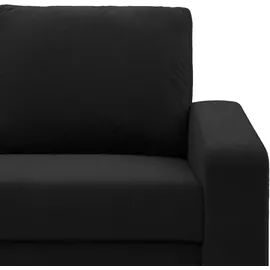 mebligo Ecksofa mit Schlaffunktion Schwarz - Schwarz