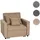 Mendler Schlafsessel HWC-L90 Stoff/Textil 197 x 103 cm Taupe mit Schlaffunktion