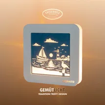 Weigla LED Dekolicht SQUARE Standbild Maritim, Batterie & Timer, WEIẞ-BLAU, Made in Germany", blau, 13, H: 29cm, 1 Stk., Leuchten, Erzgebirge garantiert, maritime Deko Innen, Dekolampe