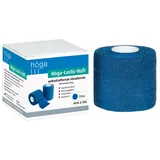 HÖGA Höga-Lastic-Haft blau, kohäsive selbsthaftende Idealbinde mit kurzem Zug - 6 cm x 5 m gedehnt, atmungsaktiv, rutschfest, elastisch