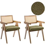 Beliani Esszimmerstuhl AVA Polyester Braun/Grün 2er Set