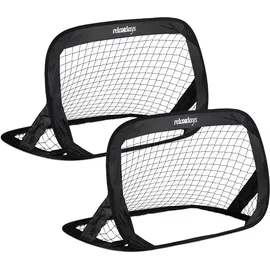 Relaxdays Fußballtor-Set Schwarz 77 x 122 x 83 cm