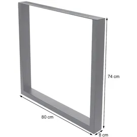 Mendler 2er-Set Tischbein HWC-H33, für Esszimmertisch Schreibtisch Tischgestell Tischkufe, Industrial 74x80cm ~ schwarz