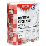 OFFICE PRODUCTS Zellstoff Küchentücher/für Küche/für Zuhause/für Bad/Reinigung/Büro / 2-lagig / 50 Blatt / 9,25m / 2Stk. / weiß