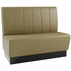 BIG Möbel GmbH Gastro Sitzbank Amsterdam | 120 cm breit | Kunstleder Taupe | Vertikale Steppung | Gastro Dinerbank