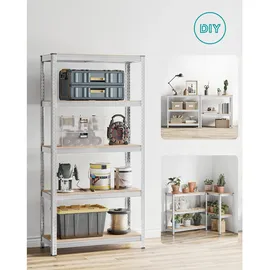 Songmics Schwerlastregal Stahl 40 x 90 x 180 cm silbern