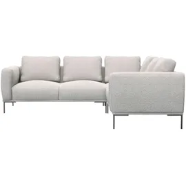 Livetastic Ecksofa Leder 3-Sitzer Dunkelgrau