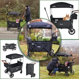 fablekids Bollerwagen LEO X2Lite schwarz Hecktasche Abdeckhaube schwarz
