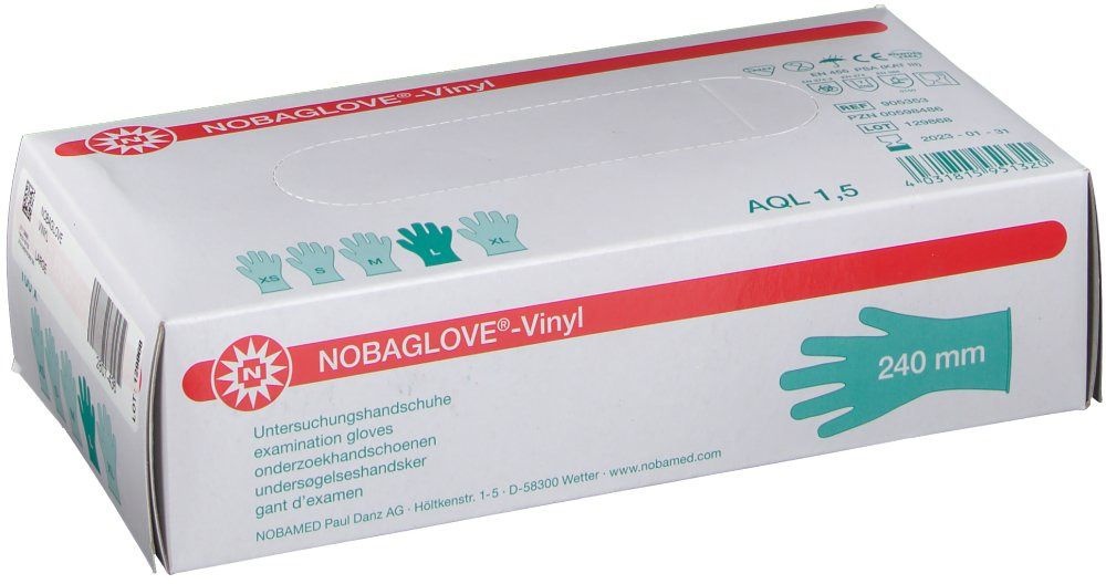 NOBAGLOVE®-Vinyl Handschuhe Gr. L