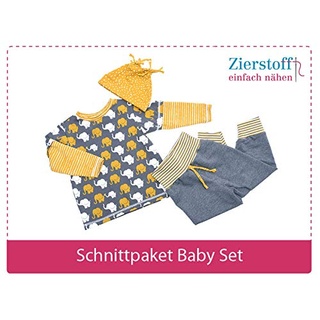 3 Papierschnittmuster zum Nähen von Babykleidung - Das Baby Set beinhaltet eine Pumphose, Mütze und EIN Shirt für Babys und Kleinkinder von Gr. 50-74