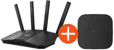 Glasfaser-Bundle aus ASUS RT-BE58U V2 BE3600 Tri-Band Router + Telekom Glasfaser Modem 2b