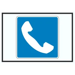 Fernsprech­stelle Telefon Symbol A1 Rückseite selbstklebend