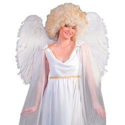 Funny Fashion Kostüm-Flügel Engelsflügel 70 x 65 cm, Federn Weiß