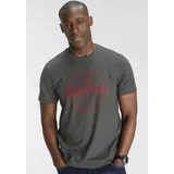 delmao T-Shirt DELMAO, Herren, Gr. S (44/46), schwarz (anthrazit melange), Single Jersey, Obermaterial: 60% Baumwolle, 40% Polyester, bedruckt, normal, Rundhals, Shirts T-Shirt, Kurzarm, lässige Passform, mit peppigem Print, aus Baumwolle