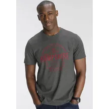 delmao T-Shirt DELMAO, Herren, Gr. S (44/46), schwarz (anthrazit melange), Single Jersey, Obermaterial: 60% Baumwolle, 40% Polyester, bedruckt, normal, Rundhals, Shirts T-Shirt, Kurzarm, lässige Passform, mit peppigem Print, aus Baumwolle