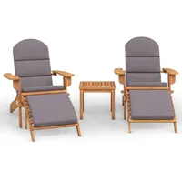 vidaXL 3-tlg Garten-Lounge-Set Adirondack Massivholz Akazie Modell 6