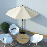 YITHOPI Halbschirm, Halb-Sonnenschirm Balkonschirm Kurbelschirm Schirm Halbrund Stahl, Mit Lüftung und Kurbelsystem, Sandfarben 270×135 cm Halbrund