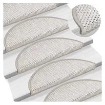 vidaXL Treppenmatten Selbstklebend Sisal-Look 15 Stk. 56x17x3 Platina