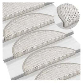 vidaXL Treppenmatten Selbstklebend Sisal-Look 15 Stk. 56x17x3 Platina