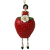 ROSEMARIE SCHULZ Heidelberg Dekofigur Blumenmädchen Figur Erdbeere zum Hängen Dekoobjekt Sammlerstück, Sammlerstück rot