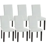 CLP 6er Set Esszimmerstuhl Ina Kunstleder weiß/dunkelbraun