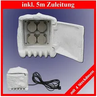 Trango Gartensteckdose 5 m Granitstein-Optik 4 St.