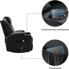 MCombo M MCombo Massagesessel Fernsehsessel Relaxsessel 7020, mit Heizung, Dreh 360° Schaukel, manuell verstellbar (schwarz-kunstleder)