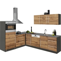 Kochstation Winkelküche »KS-Samos«, mit E-Geräten, Stellbreite 200/270 cm braun