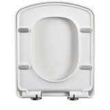 WC Sitz eckig, Toilettendeckel mit Absenkautomatik rechteckig, klodeckel mit absenkautomatik eckig, Klodeckel abnehmbar quadratisch, Toilettensitz viereckig, Klobrille,35.5 * 43cm