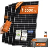 Solarway All In One 2000W Balkonkraftwerk komplett Solarpaket mit 1,6 kWh Anker Solix 2 PRO Speicher, Plug&Play