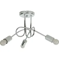 Licht-Erlebnisse Deckenleuchte E27 Chrom Metall Modern Deckenlampe - Silber