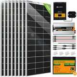 6kWh/Tag Solaranlange komplettset 1560W 24V netzunabhängig für Wohnmobil:8pcs 195W Bifaziale Solarpanel+60A mppt Laderegler+4 Stücke 100Ah Lithium