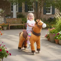 aiyaplay Reitpferd, Spielpferd zum Reiten mit Sattel Rollen, 75 cm Stehpferd Plüschpferd
