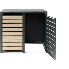 Westmann Mülltonnenbox für 2 Tonnen 2 x 240 l 132 x 80 x 116 cm anthrazit/holzoptik