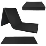 ALPIDEX Klappbare Turnmatte 180 x 60 x 3,2 cm Weichbodenmatte Gymnastikmatte Sportmatte, Farbe:schwarz