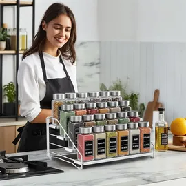 mayzolop Gewürzregal 4 Etagen 0 x 0 x 0 cm Grau