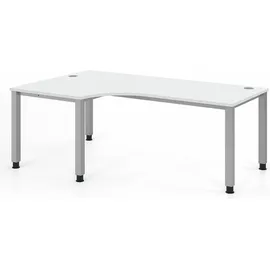 Hammerbacher Eckschreibtisch Q-Serie Weiß