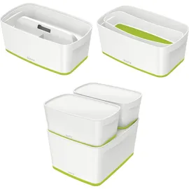 Leitz MyBox Aufbewahrungsbox 5,0 l perlweiß/grün 31,8 x 19,1 x 12,8 cm