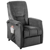 Livetastic Relaxsessel Harry Velours 77 x 107 x 88 cm Dunkelgrau mit Relaxfunktion