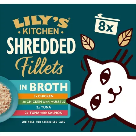 Lily's Kitchen Shredded Fillets In Sauce Nassfutter Für Katzen Gemischte Auswahl 8x70g