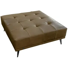 KAWOLA Hocker WIOLO Leder 30 x 40 x 30 cm Beige/Braun