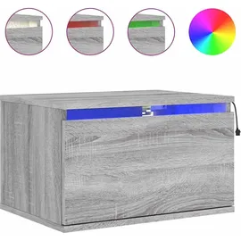 vidaXL Wand-Nachttische mit LED-Leuchten 2 Stk. Grau Sonoma
