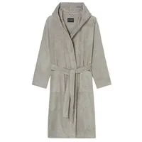 Marc O'Polo Home Herrenbademantel Timeless Men, Langform, Baumwolle, Kapuze, Gürtel, Frottee-Bademantel aus GOTS-zertifizierter Bio-Baumwolle grau XL