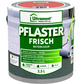Ultrament Pflaster Frisch 2,5 L rot | Malerzubehör - Gehwegplatten | UV- und witterungsbeständig, Farbtonauffrischer