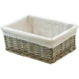 CLQ Weidenkorb Mit Herausnehmbarem Stoffeinsatz-30x20x12cm